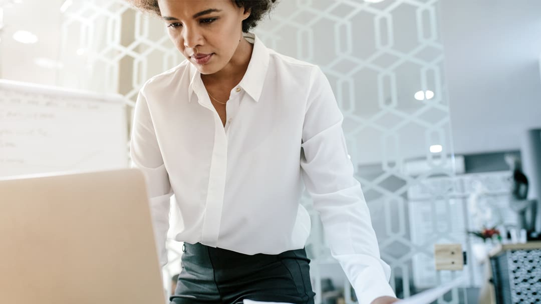 information worker at computer