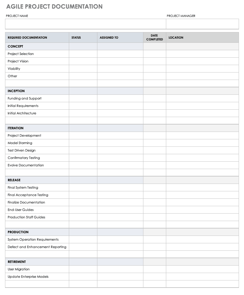 Agile Project Document Template