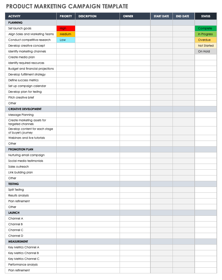 Product Marketing Campaign Template