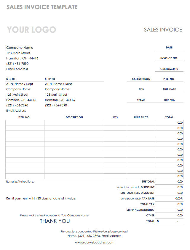 Sales Invoice Template