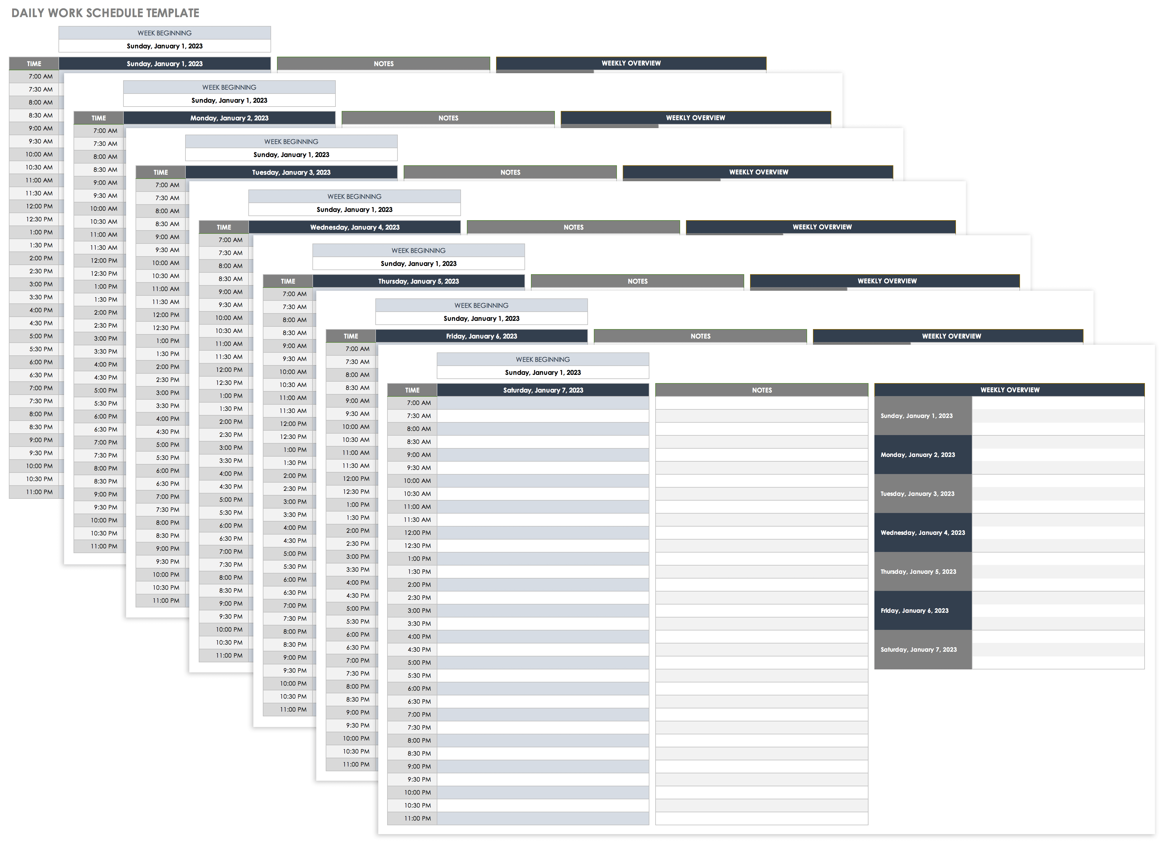 Daily Work Schedule 