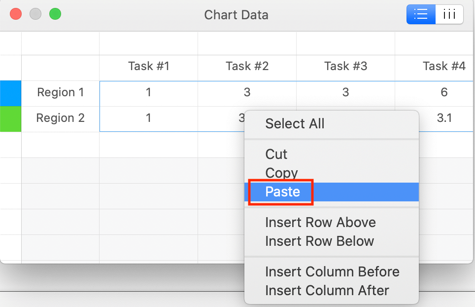 Paste Chart Data