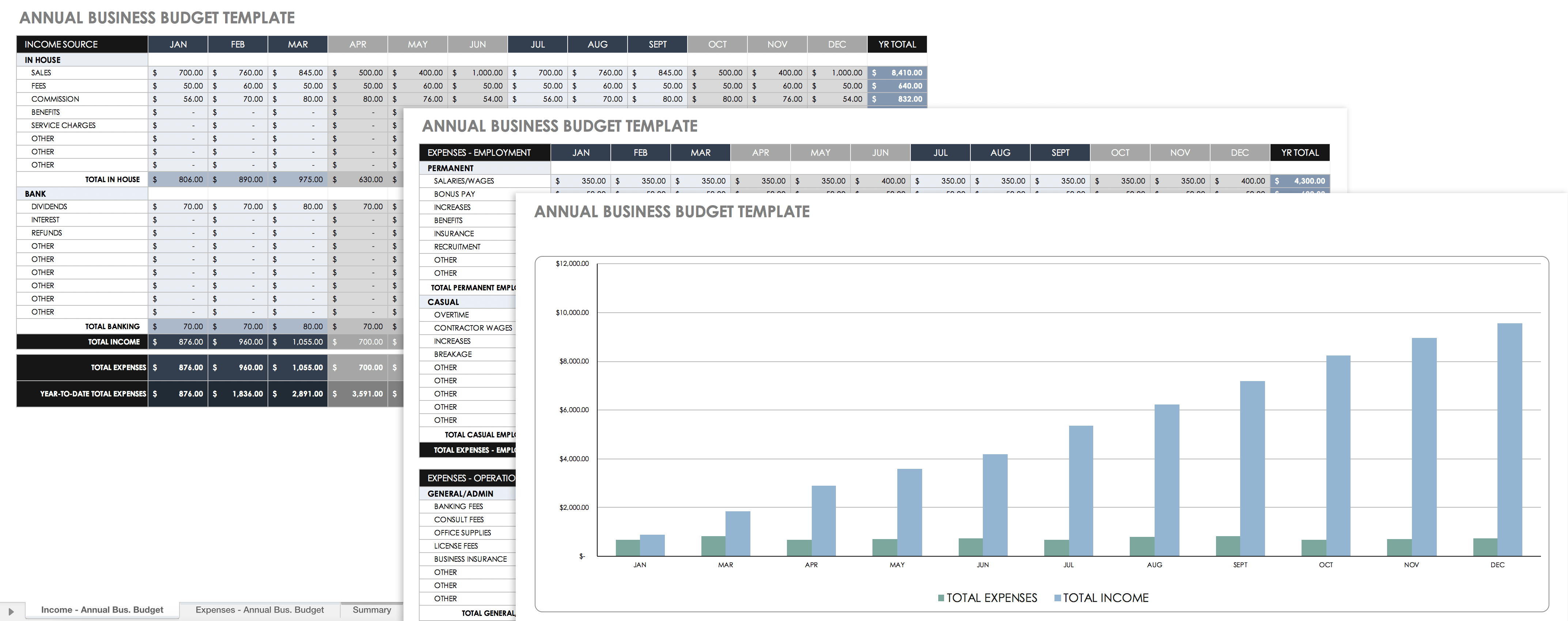 Annual Business Budget Template