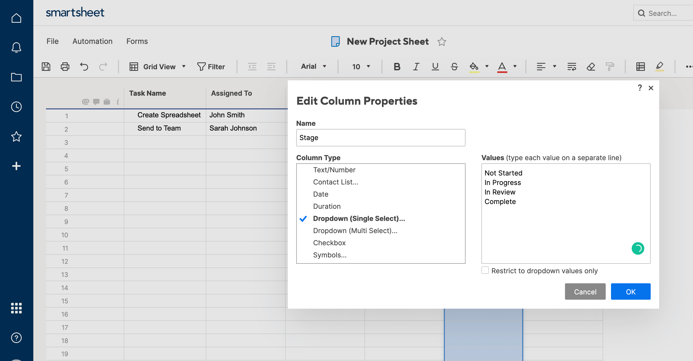 Add Stage Column