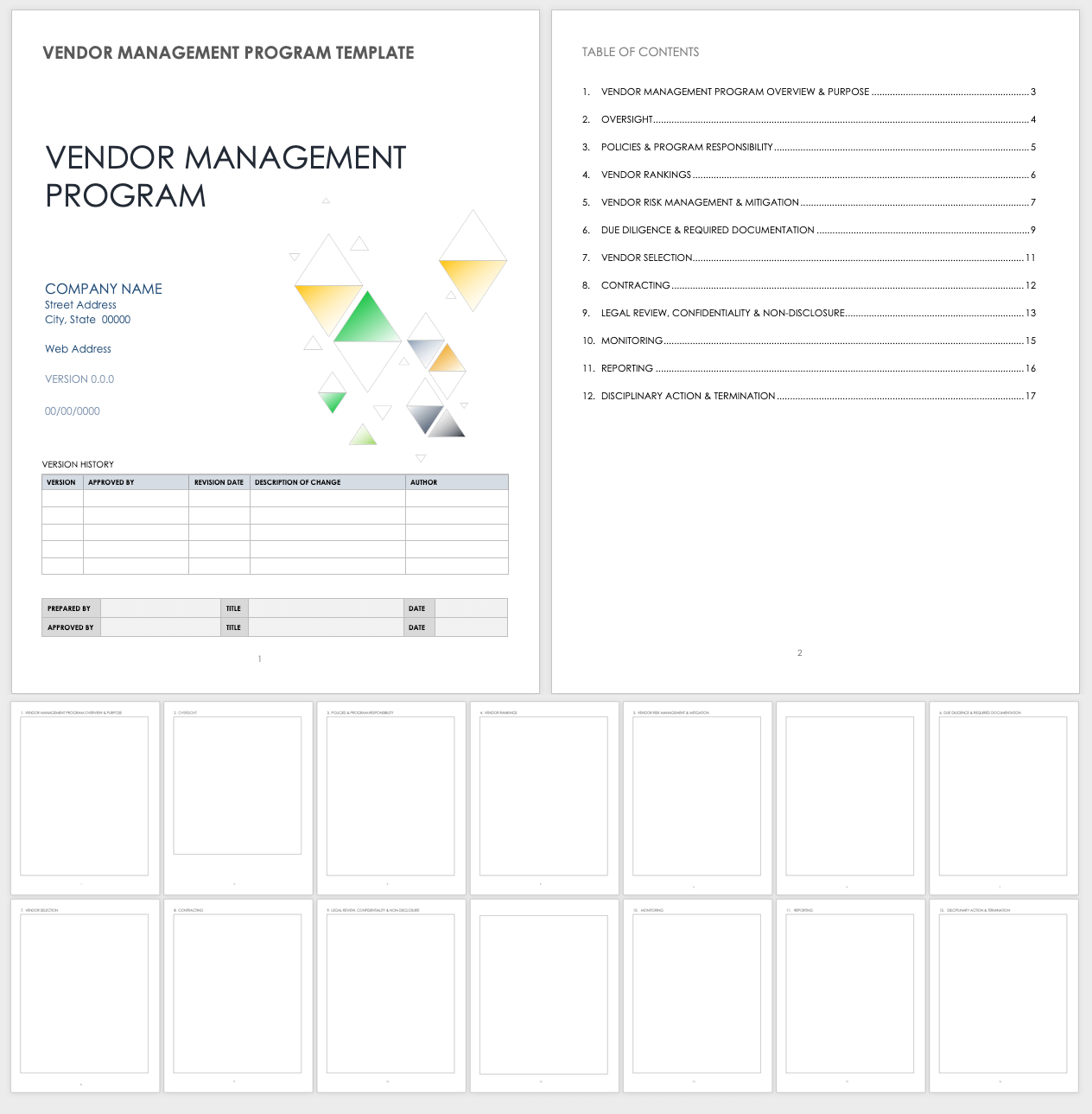 Vendor Management Program Template