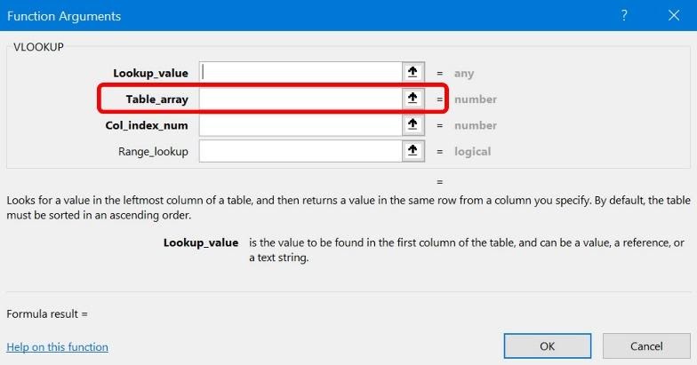 Table Array