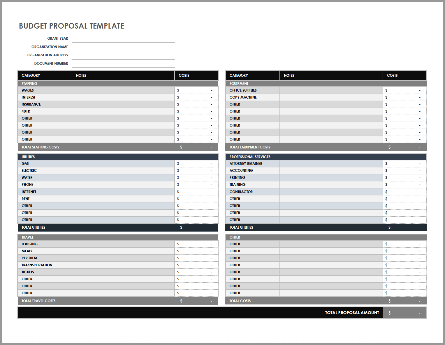 Budget Proposal Template