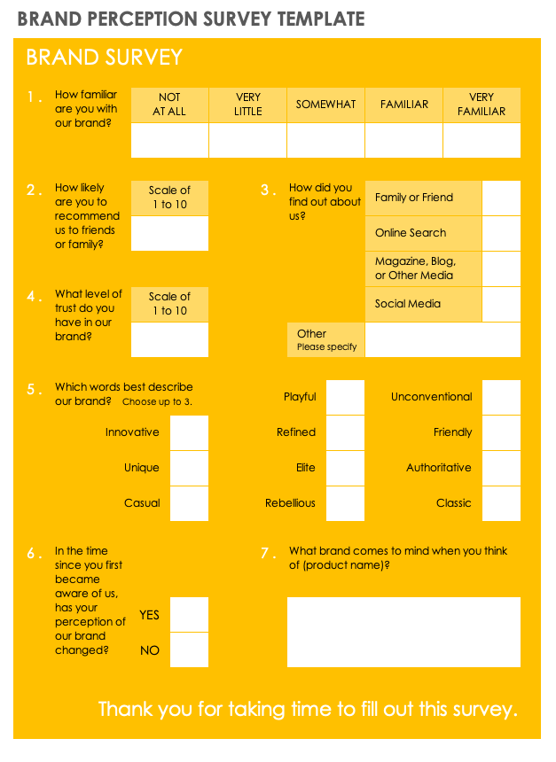 Brand Perception Survey Template