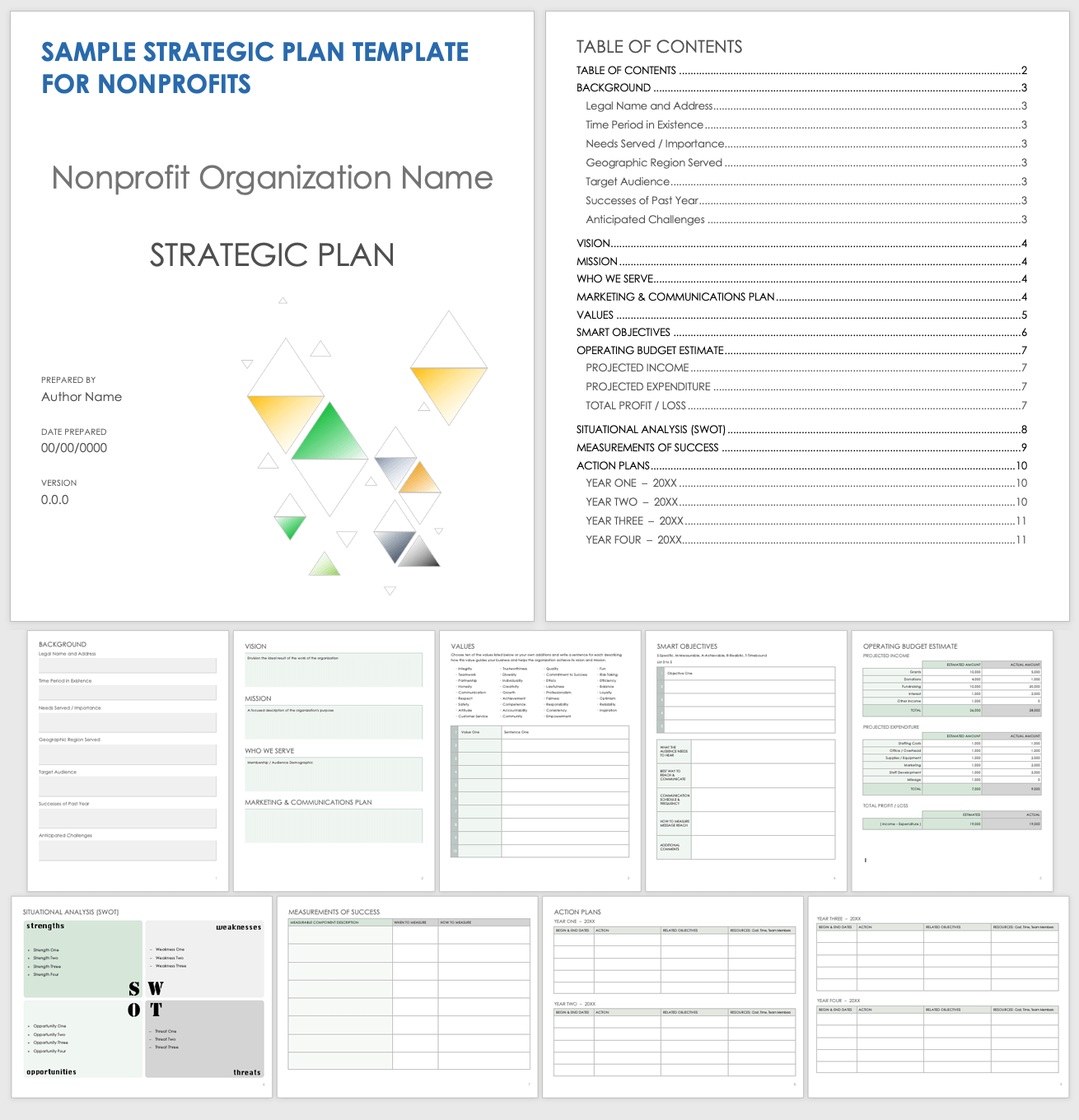 Sample Strategic Plan Template for Nonprofits