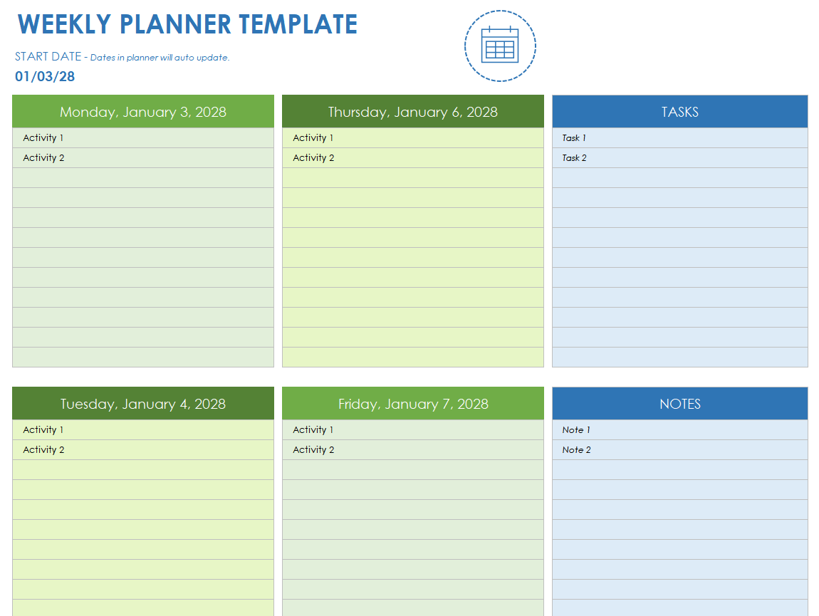 Weekly Planner Template