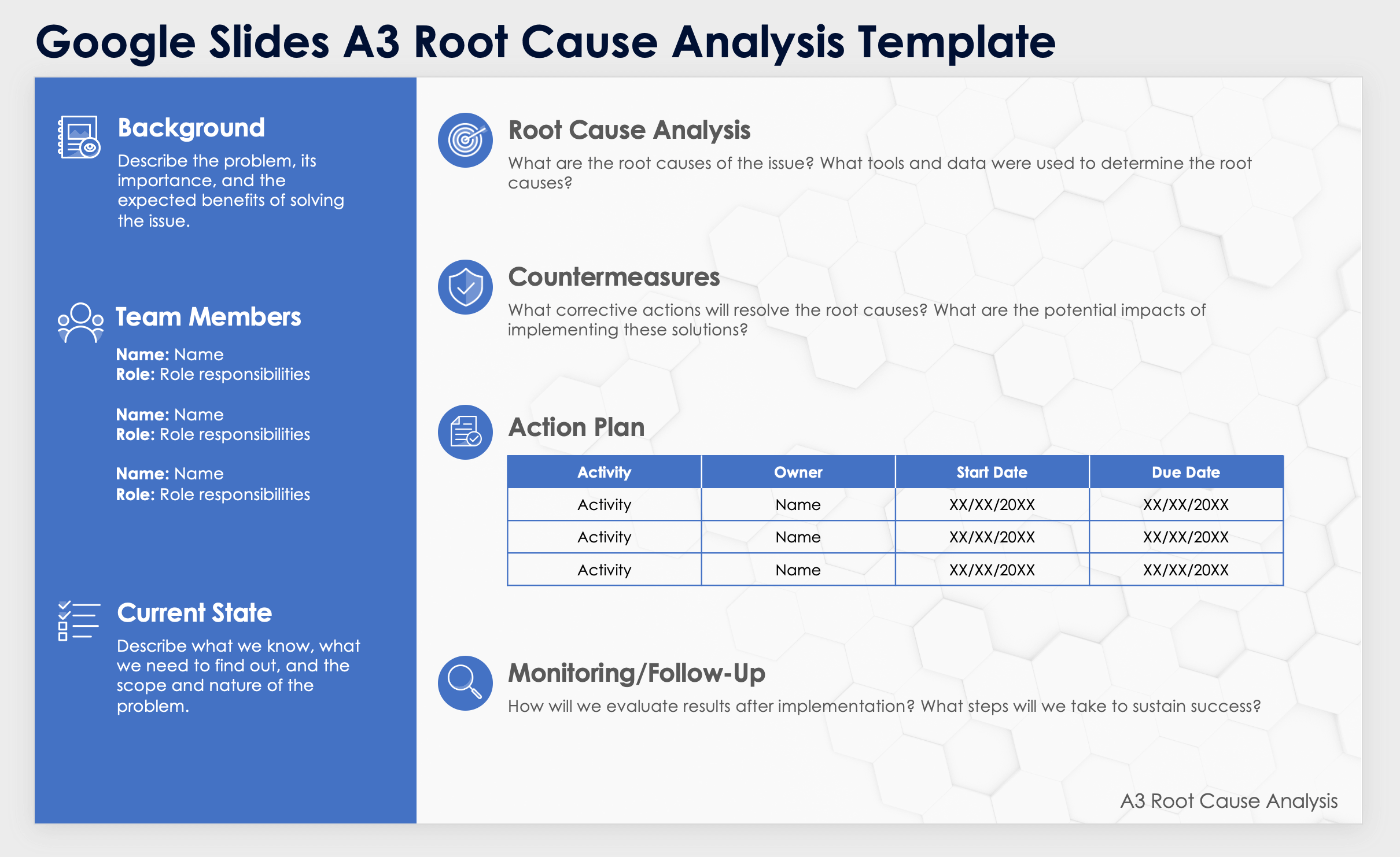 Google Slides A3 Root Cause Analysis Template Google Slides