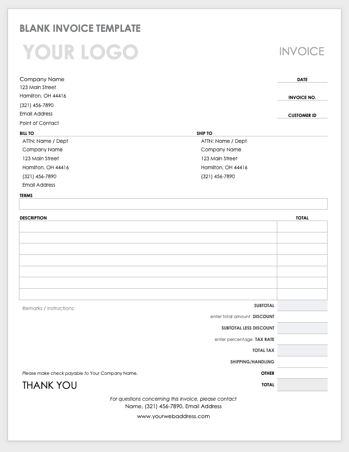 Blank Invoice Template