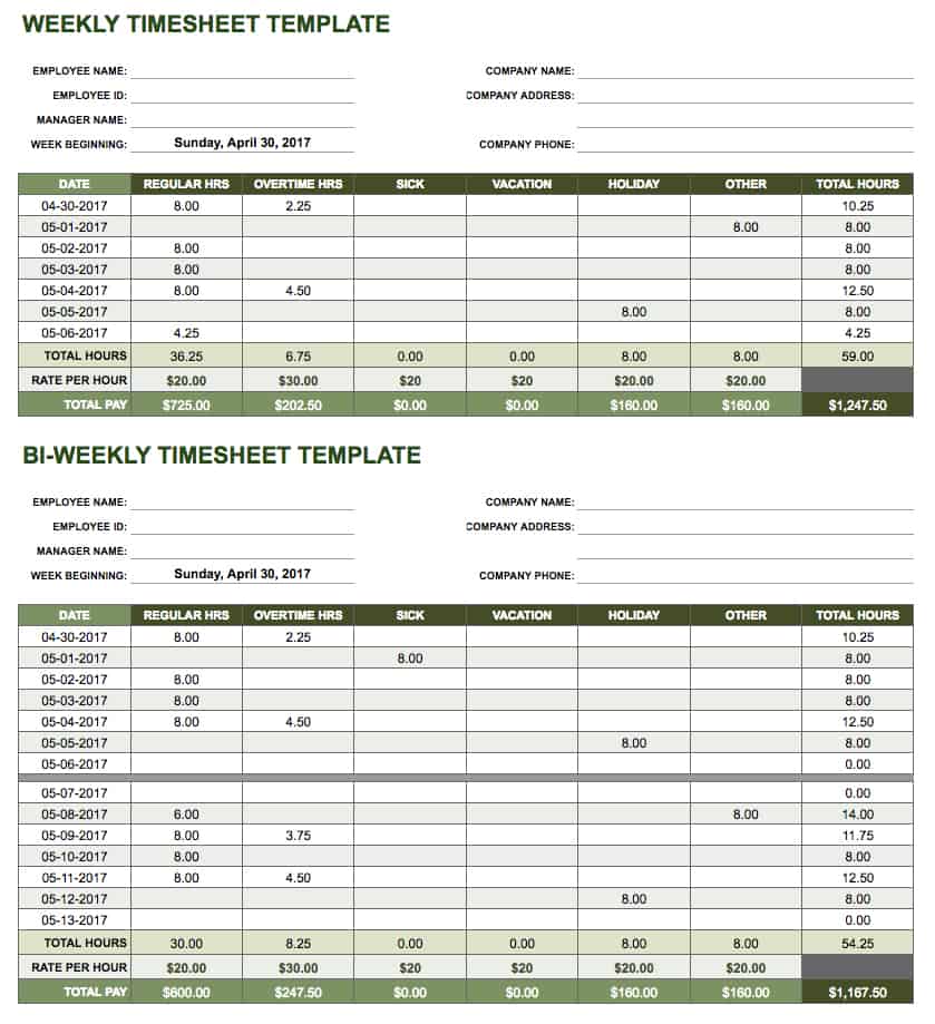 Timesheet Template