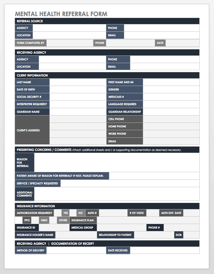 Mental Health Referral Template