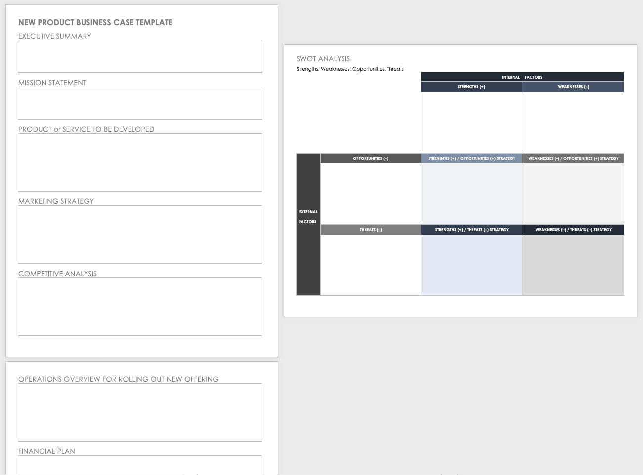 New Product Business Case Template