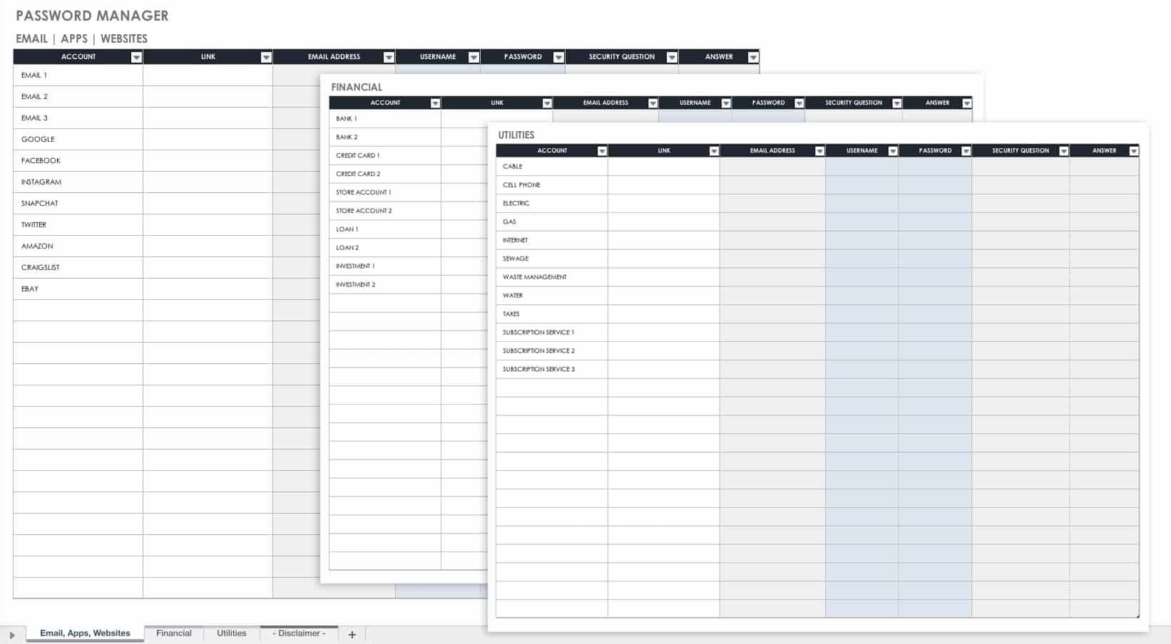 Password Manager Template