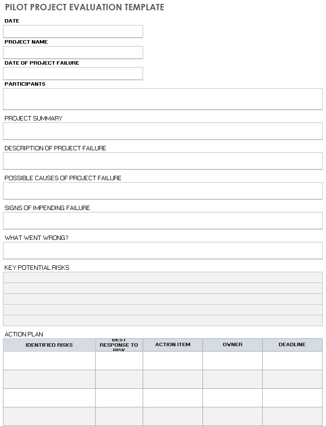 Pilot Project Evaluation Template