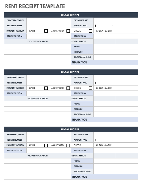 Rent Receipt Template