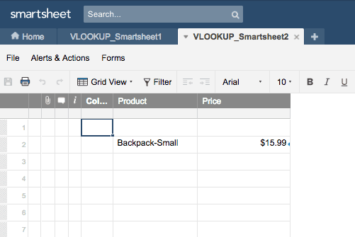 how to use VLOOKUP Smartsheet