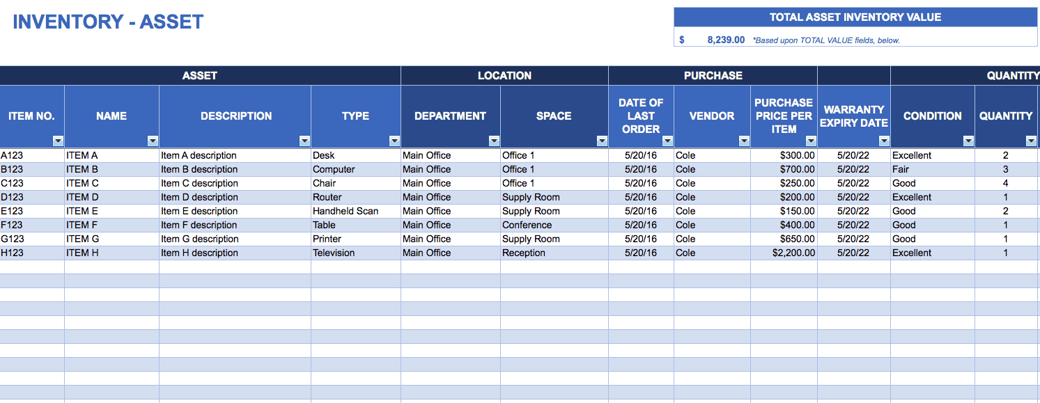 Asset Tracking Template